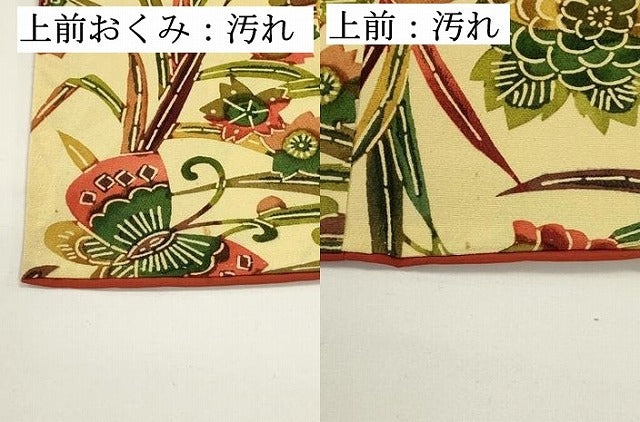 平和屋着物■上質な小紋　型染め　花蝶文　正絹　逸品　DABG6738cd