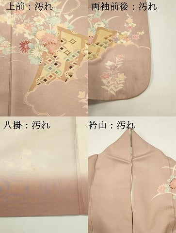 平和屋着物■訪問着　刺繍　雲取り吉祥花文　金彩　正絹　逸品　DABG6752cd