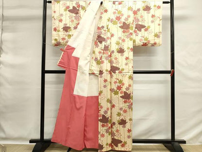 平和屋着物■上質な小紋　花蝶文　金彩　正絹　逸品　DABG6756cd