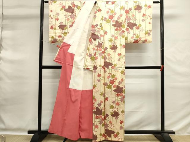 平和屋着物■上質な小紋　花蝶文　金彩　正絹　逸品　DABG6756cd
