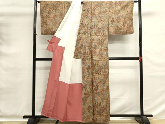 平和屋着物■本場染大島紬　抽象文様　正絹　逸品　DABG6767cd