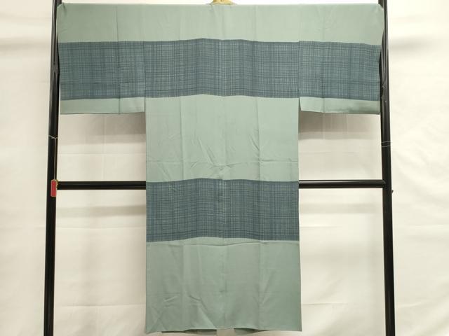 平和屋着物■男性　長襦袢　袷　横段文　格子　正絹　逸品　DABG6774cd