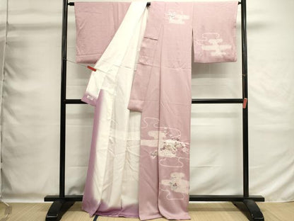 平和屋着物■訪問着　絞り　刺繍　御所車花文　やまと誂製　正絹　逸品　DABG6786cd