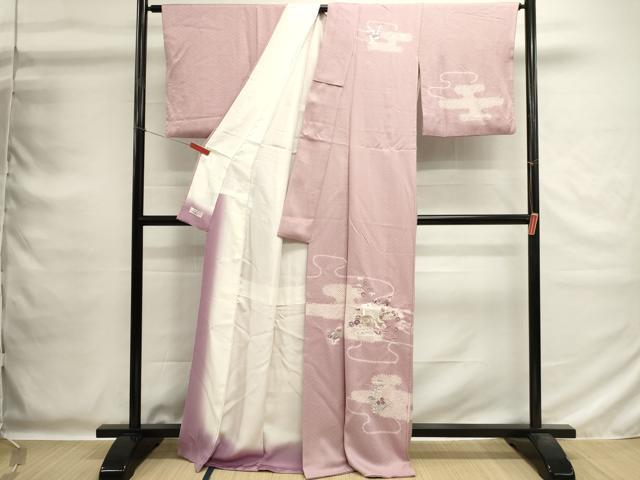 平和屋着物■訪問着　絞り　刺繍　御所車花文　やまと誂製　正絹　逸品　DABG6786cd