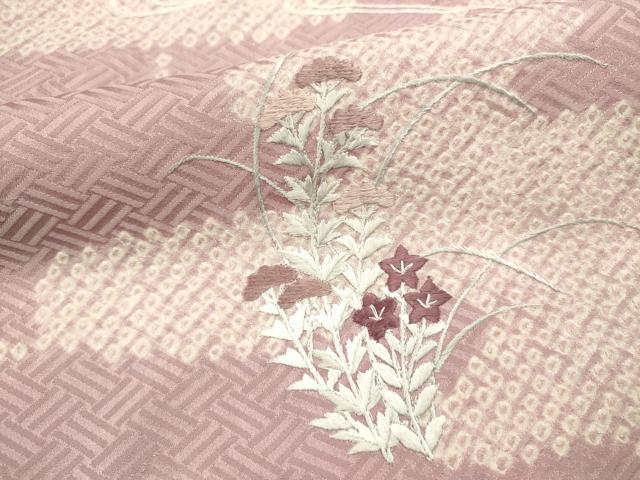 平和屋着物■訪問着　絞り　刺繍　御所車花文　やまと誂製　正絹　逸品　DABG6786cd