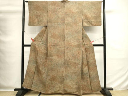 平和屋着物■上質な小紋　切嵌花文　正絹　逸品　DABG6792cd