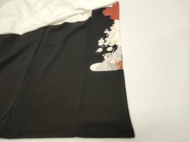 平和屋着物■豪華黒留袖　駒刺繍　流水花鳥文　金銀彩　正絹　逸品　DABG6801cd