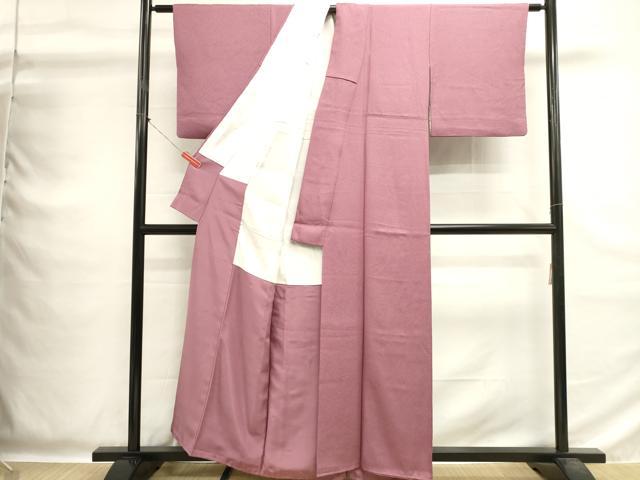 平和屋着物■上質な色無地　霞地紋　京紫色　正絹　逸品　DABG6812cd