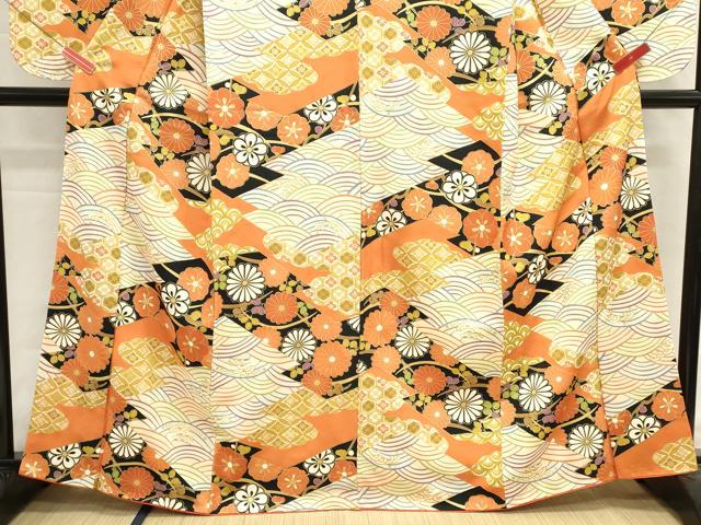 平和屋着物■小振袖　二尺袖　吉祥花文　金彩　正絹　逸品　DABG6814cd