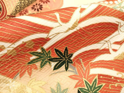 平和屋着物■豪華振袖　吉祥飛鳥花文　松竹梅　暈し染め　金彩　正絹　逸品　DABG6815cd