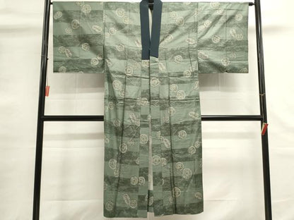 平和屋着物■男性　長襦袢　無双仕立て　古銭文　正絹　逸品　DABG6816cd