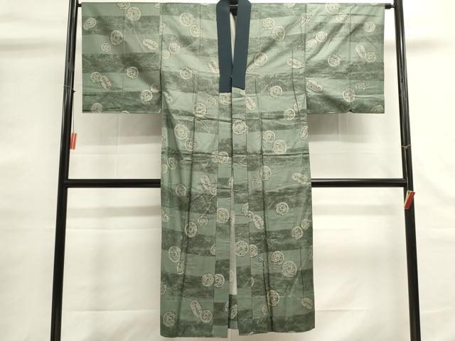 平和屋着物■男性　長襦袢　無双仕立て　古銭文　正絹　逸品　DABG6816cd