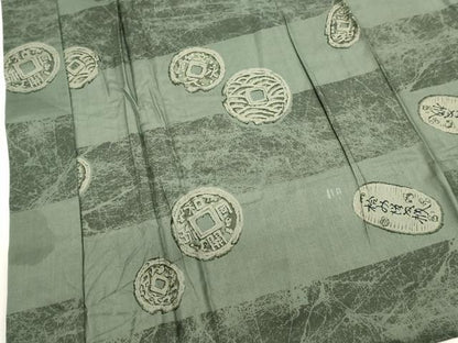 平和屋着物■男性　長襦袢　無双仕立て　古銭文　正絹　逸品　DABG6816cd