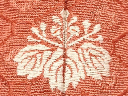 平和屋着物■上質な色無地　菱地紋　鉛丹色　正絹　逸品　DABG6839cd