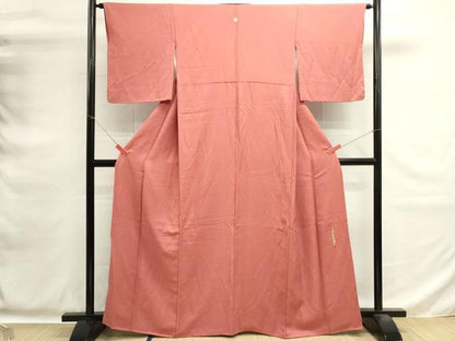 平和屋着物■上質な色無地　作家物　甚三紅色　正絹　逸品　DABG6845cd