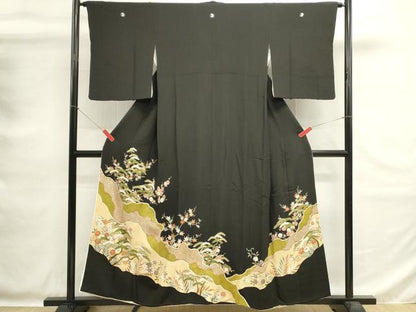 平和屋着物■豪華黒留袖　枝松文　金彩　正絹　逸品　DABG6855cd