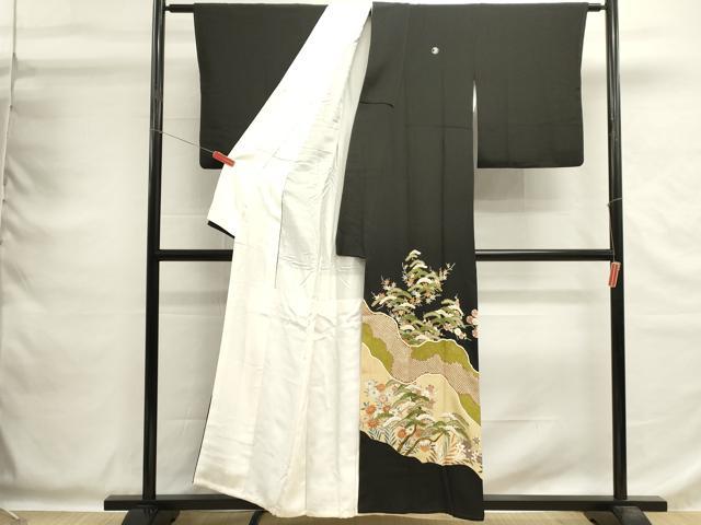 平和屋着物■豪華黒留袖　枝松文　金彩　正絹　逸品　DABG6855cd
