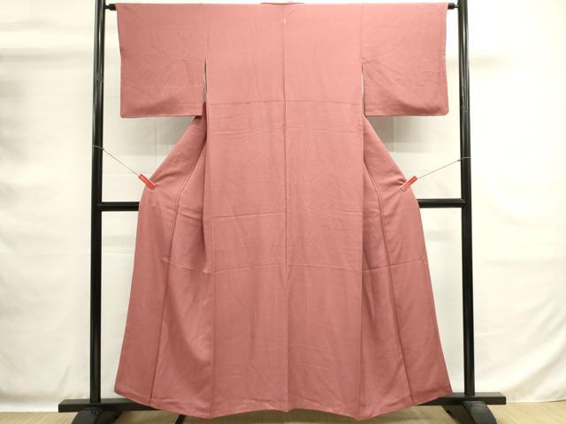 平和屋着物■上質な色無地　草葉地紋　薄紅色　正絹　逸品　DABG6861cd