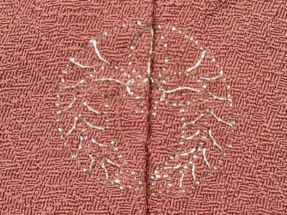 平和屋着物■上質な色無地　草葉地紋　薄紅色　正絹　逸品　DABG6861cd