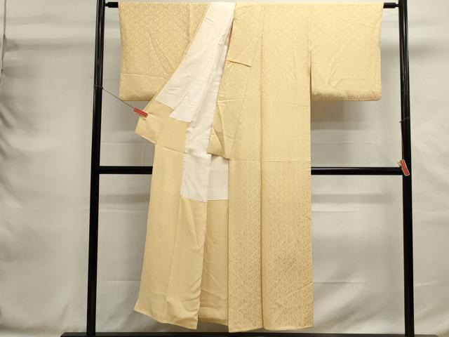 平和屋着物■上質な色無地　亀甲地紋　蜂蜜色　正絹　逸品　DABG6869cd