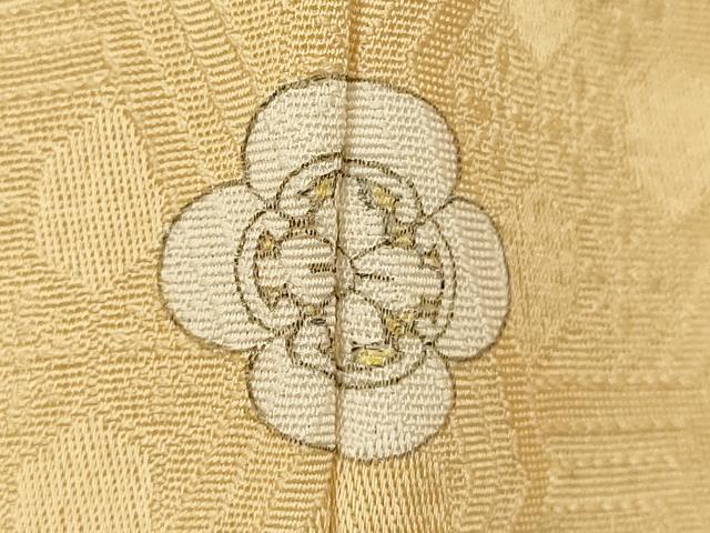 平和屋着物■上質な色無地　亀甲地紋　蜂蜜色　正絹　逸品　DABG6869cd