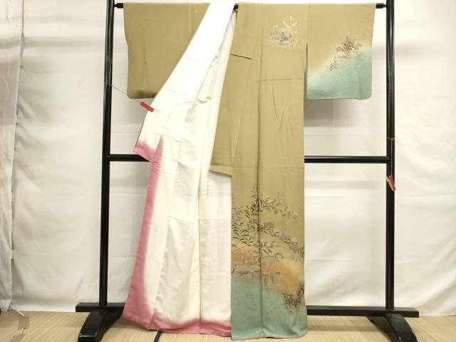 平和屋着物■訪問着　草花文　暈し染め　金彩　正絹　逸品　DABG6876cd