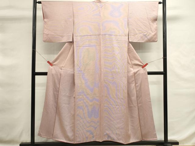 平和屋着物■江戸小紋　万筋　灰桜色×浅蘇芳色　正絹　逸品　DABG6879cd