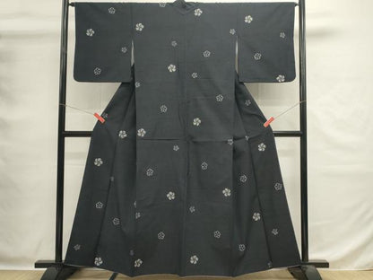 平和屋着物■上質な紬　舞花文　正絹　逸品　DABG6880cd