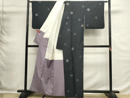 平和屋着物■上質な紬　舞花文　正絹　逸品　DABG6880cd