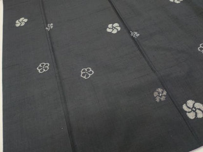 平和屋着物■上質な紬　舞花文　正絹　逸品　DABG6880cd