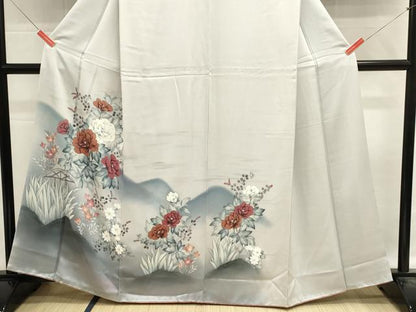 平和屋着物■訪問着　手描き　草花文　暈し染め　正絹　逸品　DABG6887cd