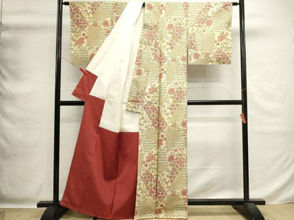 平和屋着物■本場染大島紬　切嵌花文　正絹　逸品　DABG6896cd