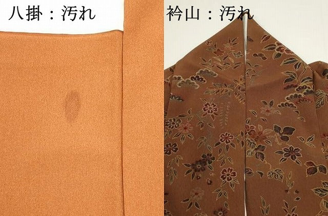 平和屋着物▽男性　小紋　単衣　花鳥文　鬼しぼ縮緬　正絹　逸品　DABG9766sf 平和屋着物□小紋 花鳥文 鬼しぼ縮緬 洗える着物 DABG6899cd