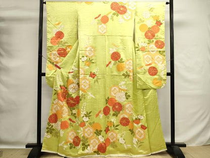 平和屋着物■豪華振袖　駒刺繍　亀甲花文　金彩　正絹　逸品　DABG6906cd