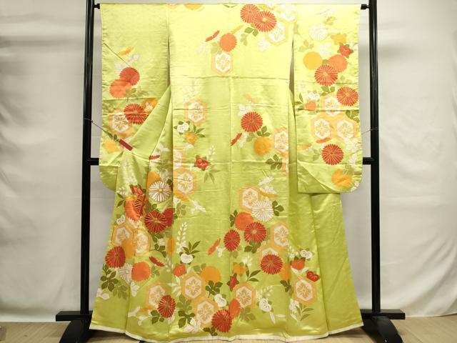 平和屋着物■豪華振袖　駒刺繍　亀甲花文　金彩　正絹　逸品　DABG6906cd