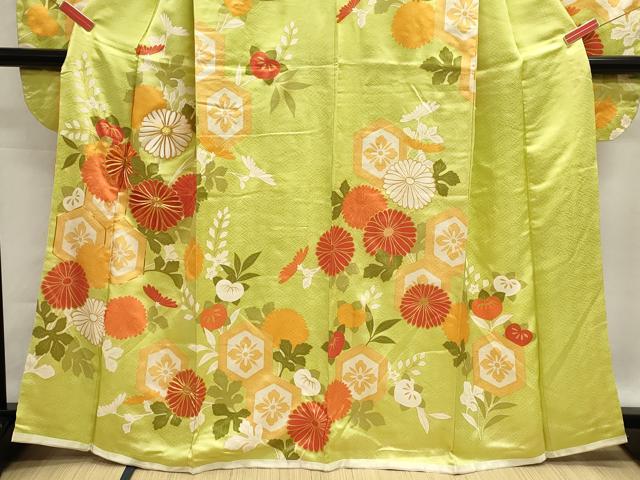 平和屋着物■豪華振袖　駒刺繍　亀甲花文　金彩　正絹　逸品　DABG6906cd