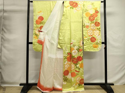 平和屋着物■豪華振袖　駒刺繍　亀甲花文　金彩　正絹　逸品　DABG6906cd