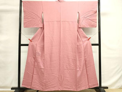 平和屋着物■中国三大刺繍　スワトウ刺繍　汕頭刺繍　総刺繍　無地絵羽訪問着　舞花文　鴇色　正絹　逸品　DABG6907cd