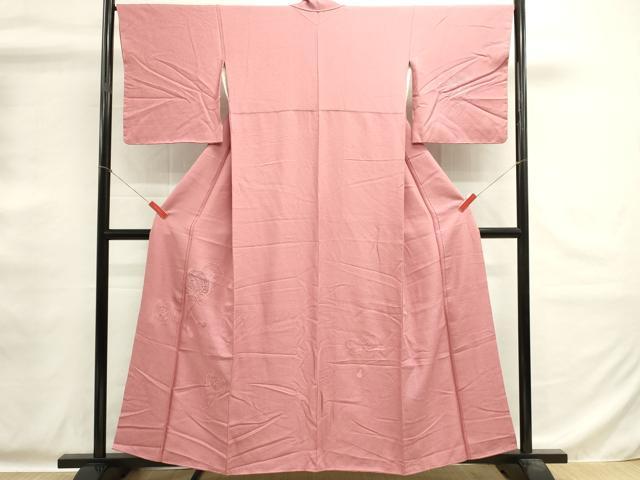 平和屋着物■中国三大刺繍　スワトウ刺繍　汕頭刺繍　総刺繍　無地絵羽訪問着　舞花文　鴇色　正絹　逸品　DABG6907cd