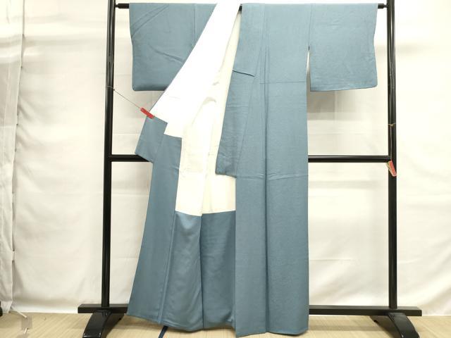 平和屋着物■上質な色無地　草花地紋　空色　正絹　逸品　DABG6912cd