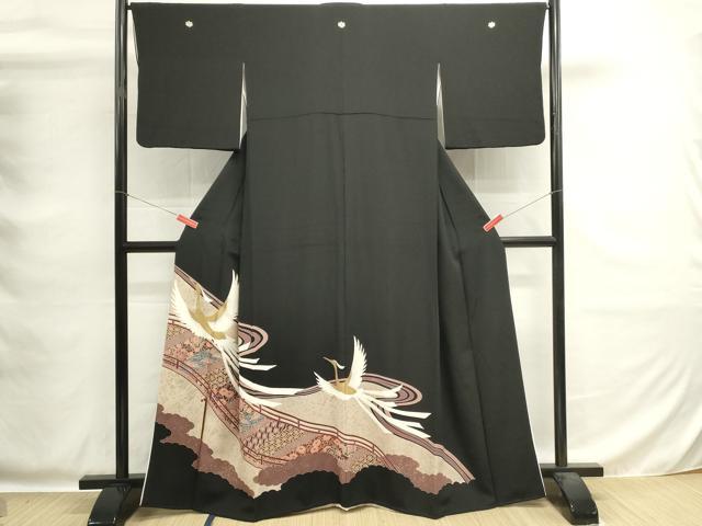 平和屋着物■豪華黒留袖　吉祥飛鳥文　金彩　正絹　逸品　DABG6916cd