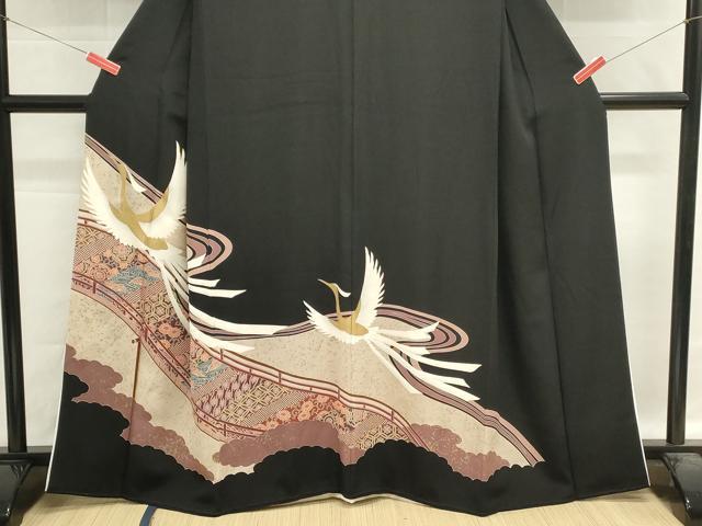 平和屋着物■豪華黒留袖　吉祥飛鳥文　金彩　正絹　逸品　DABG6916cd