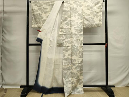 平和屋着物■上質な紬　風景文　正絹　逸品　DABG6924cd