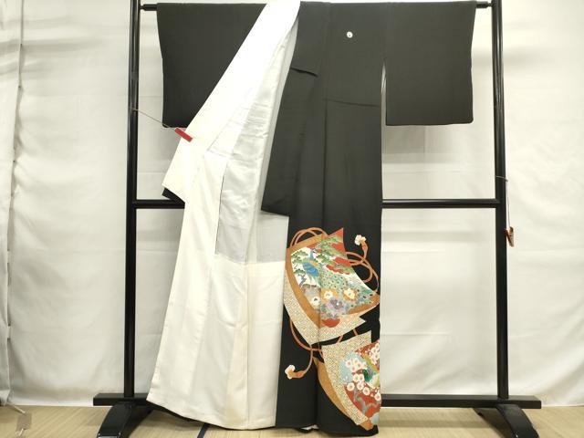 平和屋着物■豪華黒留袖　花鳥文　正絹　逸品　DABG6927cd