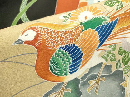 平和屋着物■豪華黒留袖　花鳥文　正絹　逸品　DABG6927cd