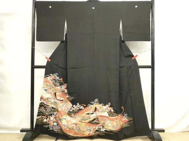 平和屋着物■豪華黒留袖　女人文　金銀彩　正絹　逸品　DABG6928cd