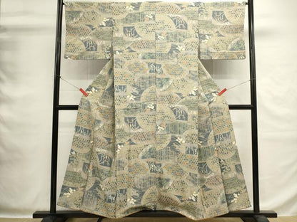 平和屋着物■上質な小紋　舞花文　暈し染め　金彩　正絹　逸品　DABG6941cd