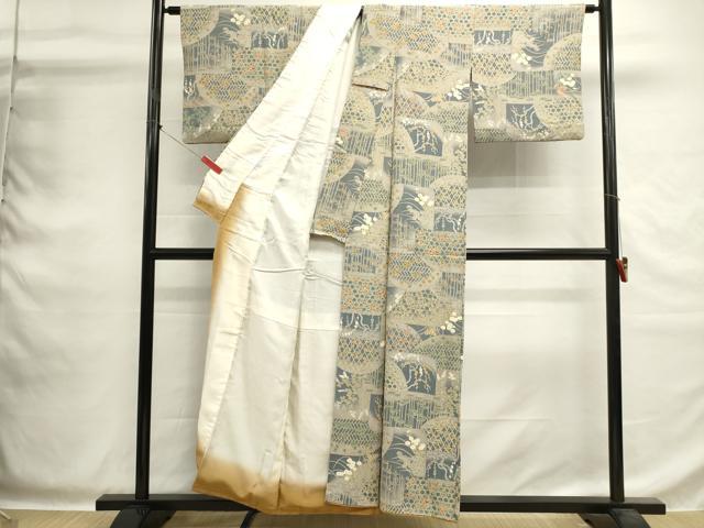 平和屋着物■上質な小紋　舞花文　暈し染め　金彩　正絹　逸品　DABG6941cd
