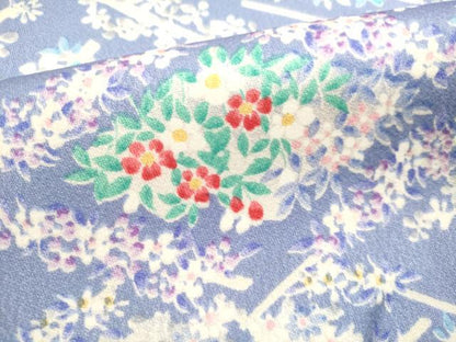 平和屋着物■上質な小紋　草花文　正絹　逸品　DABG6943cd