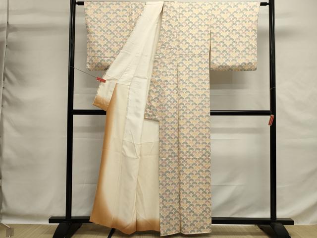 平和屋着物■上質な小紋　松葉青海波　正絹　逸品　DABG6946cd